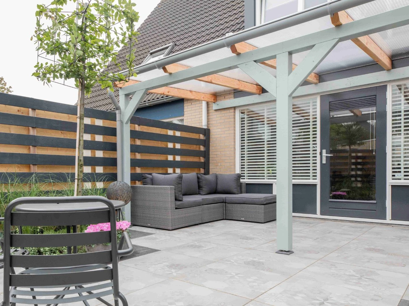 Douglas Terrasoverkapping Polycarbonaat Opaal Geschaafd 600 x 350 cm - Afbeelding 6